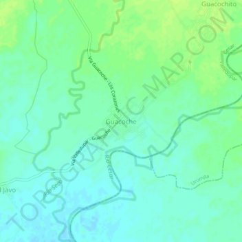 Guacoche topographic map, elevation, terrain