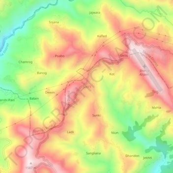 Sairi topographic map, elevation, terrain