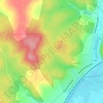 Debas topographic map, elevation, terrain