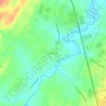 Zions View topographic map, elevation, terrain
