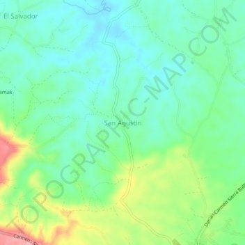 San Agustin topographic map, elevation, terrain