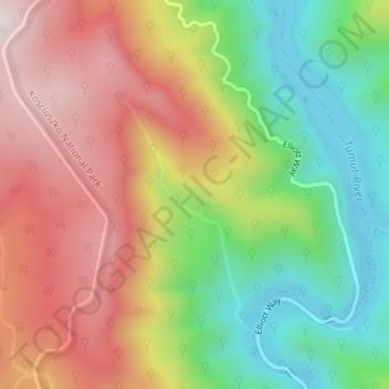 Sue City topographic map, elevation, terrain