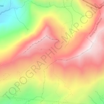 Col de La Sauce topographic map, elevation, terrain