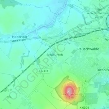 Schlauroth topographic map, elevation, terrain