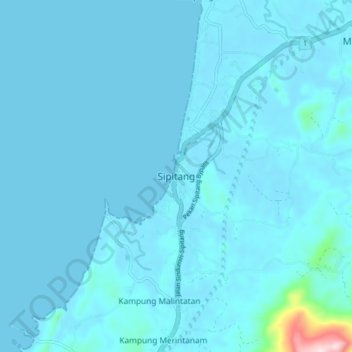 Sipitang topographic map, elevation, terrain