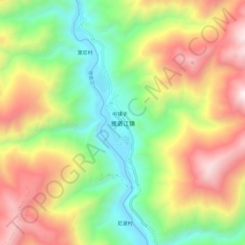 雅砻江镇 topographic map, elevation, terrain