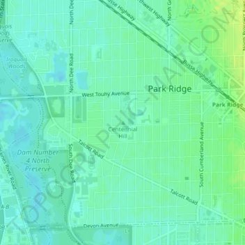 Centennial Hill topographic map, elevation, terrain