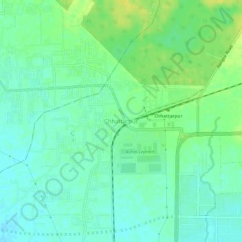 Chhattarpur topographic map, elevation, terrain