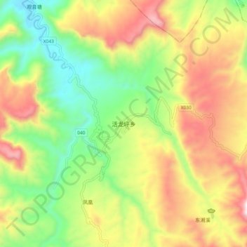活龙坪乡 topographic map, elevation, terrain