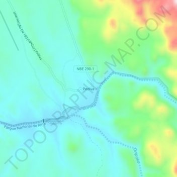 Pediva topographic map, elevation, terrain