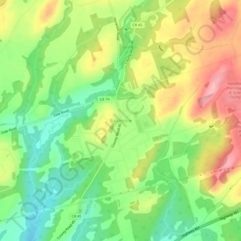 Baltimore topographic map, elevation, terrain