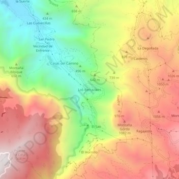 Los Berrazales topographic map, elevation, terrain
