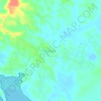Kengeja topographic map, elevation, terrain