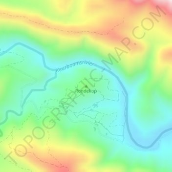 Rondekop topographic map, elevation, terrain