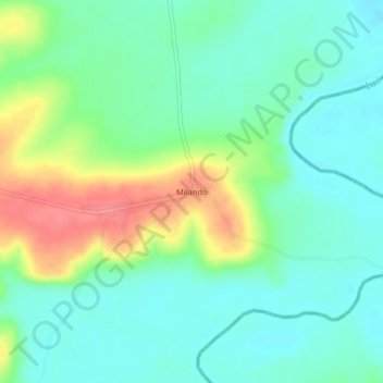 Milando topographic map, elevation, terrain