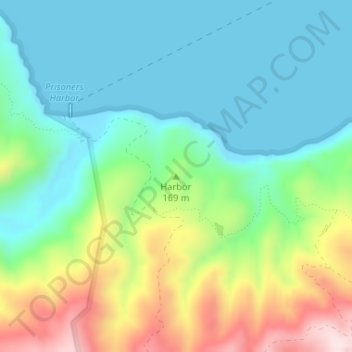 Harbor topographic map, elevation, terrain