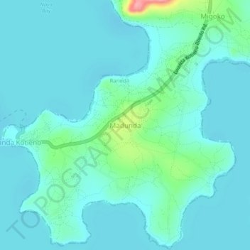 Madunda topographic map, elevation, terrain