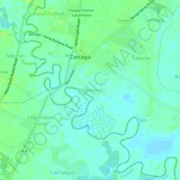 Malunang topographic map, elevation, terrain