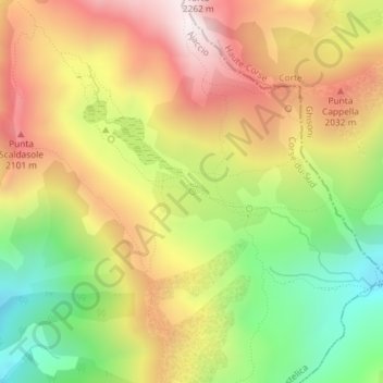 Fontaine d'Isolo topographic map, elevation, terrain