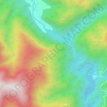 Lamniya topographic map, elevation, terrain
