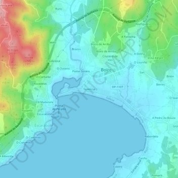 Tenencia topographic map, elevation, terrain