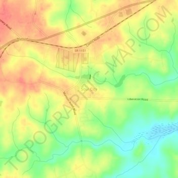 Soul City topographic map, elevation, terrain