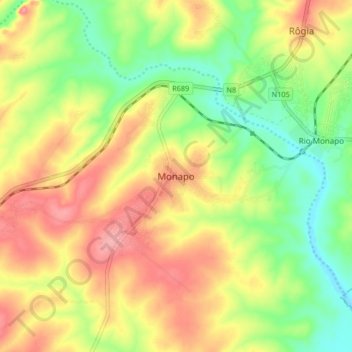 Monapo topographic map, elevation, terrain