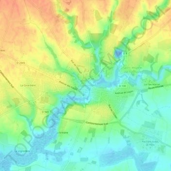 Talmont topographic map, elevation, terrain