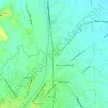 Salapungan topographic map, elevation, terrain