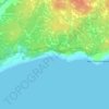 Odaibake topographic map, elevation, terrain