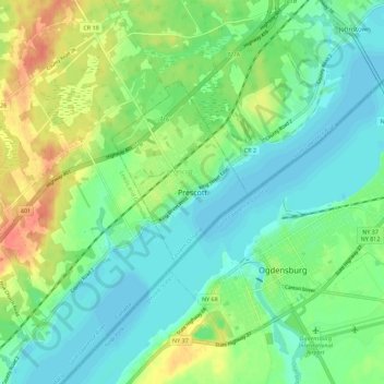 Prescott topographic map, elevation, terrain