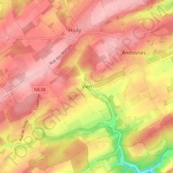 Vien topographic map, elevation, terrain
