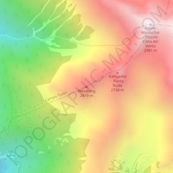 Blossberg topographic map, elevation, terrain