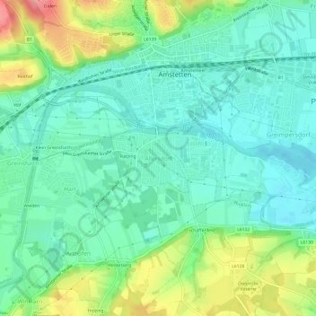 Allersdorf topographic map, elevation, terrain