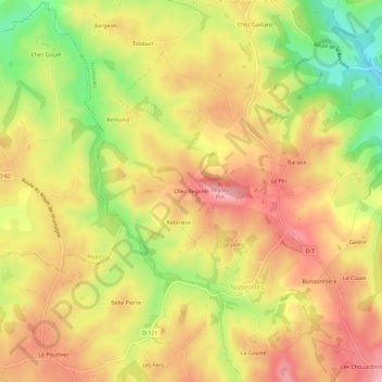 Chez Regnier topographic map, elevation, terrain