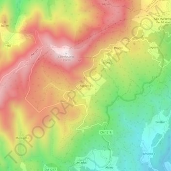 Macieira topographic map, elevation, terrain