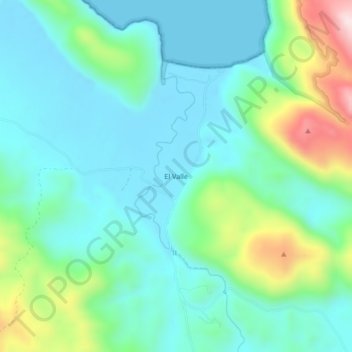 El Valle topographic map, elevation, terrain