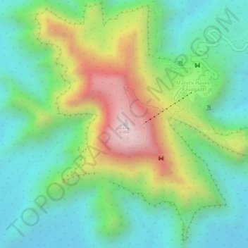 Pavagadh topographic map, elevation, terrain