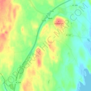 Östbyn topographic map, elevation, terrain
