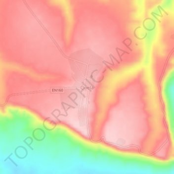 Quela topographic map, elevation, terrain