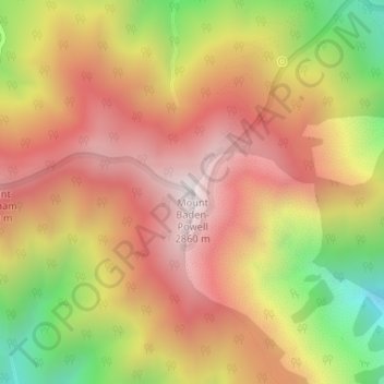 Mount Baden-Powell topographic map, elevation, terrain