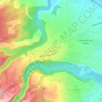 L'Abondance topographic map, elevation, terrain