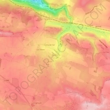 Bouffies topographic map, elevation, terrain