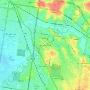 Hampton Park topographic map, elevation, terrain