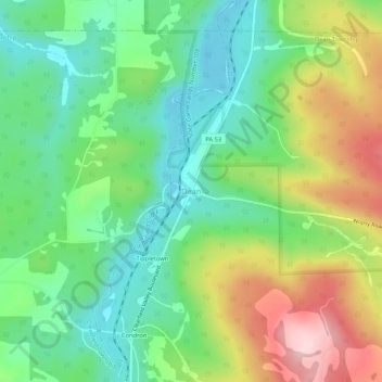 Dean topographic map, elevation, terrain