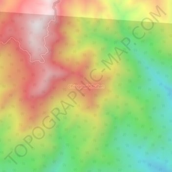 Chingmai Khullen topographic map, elevation, terrain