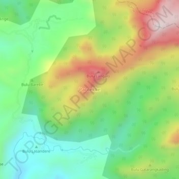 Paccekke topographic map, elevation, terrain