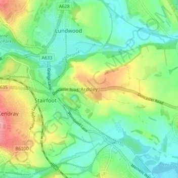 Ardsley topographic map, elevation, terrain