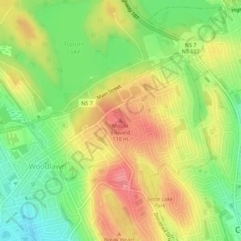 Mount Edward topographic map, elevation, terrain