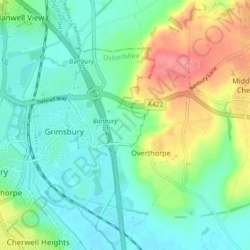 Nethercote topographic map, elevation, terrain